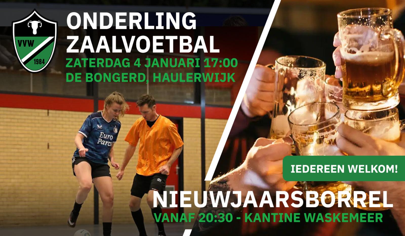 Onderling zaalvoetbal toernooi & nieuwjaarsborrel