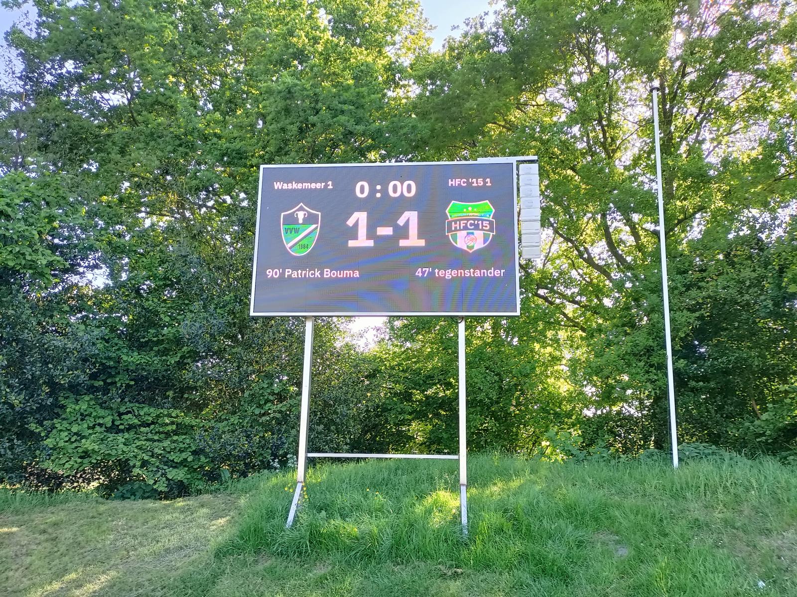 Waskemeer remiseert met HFC'15