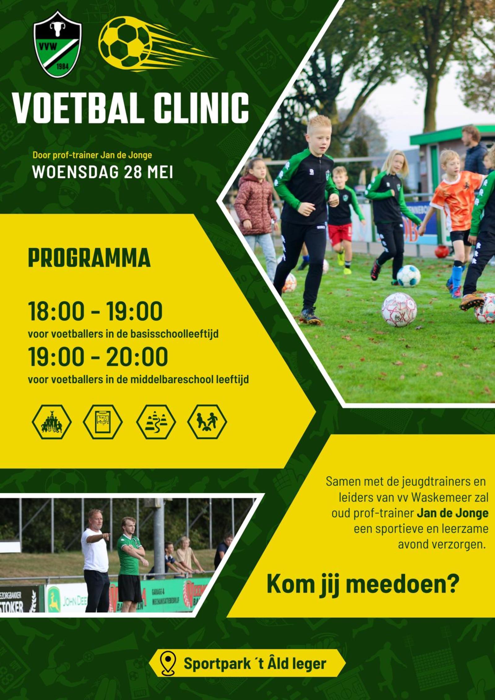 Voetbalclinic voor jeugd uit Waskemeer en omgeving