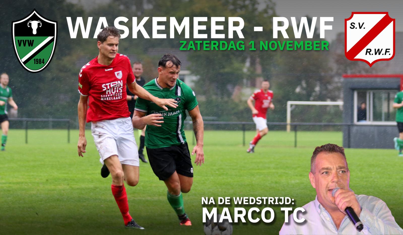 Waskemeer ontvangt nr. 2 RWF zaterdag in volgende derby