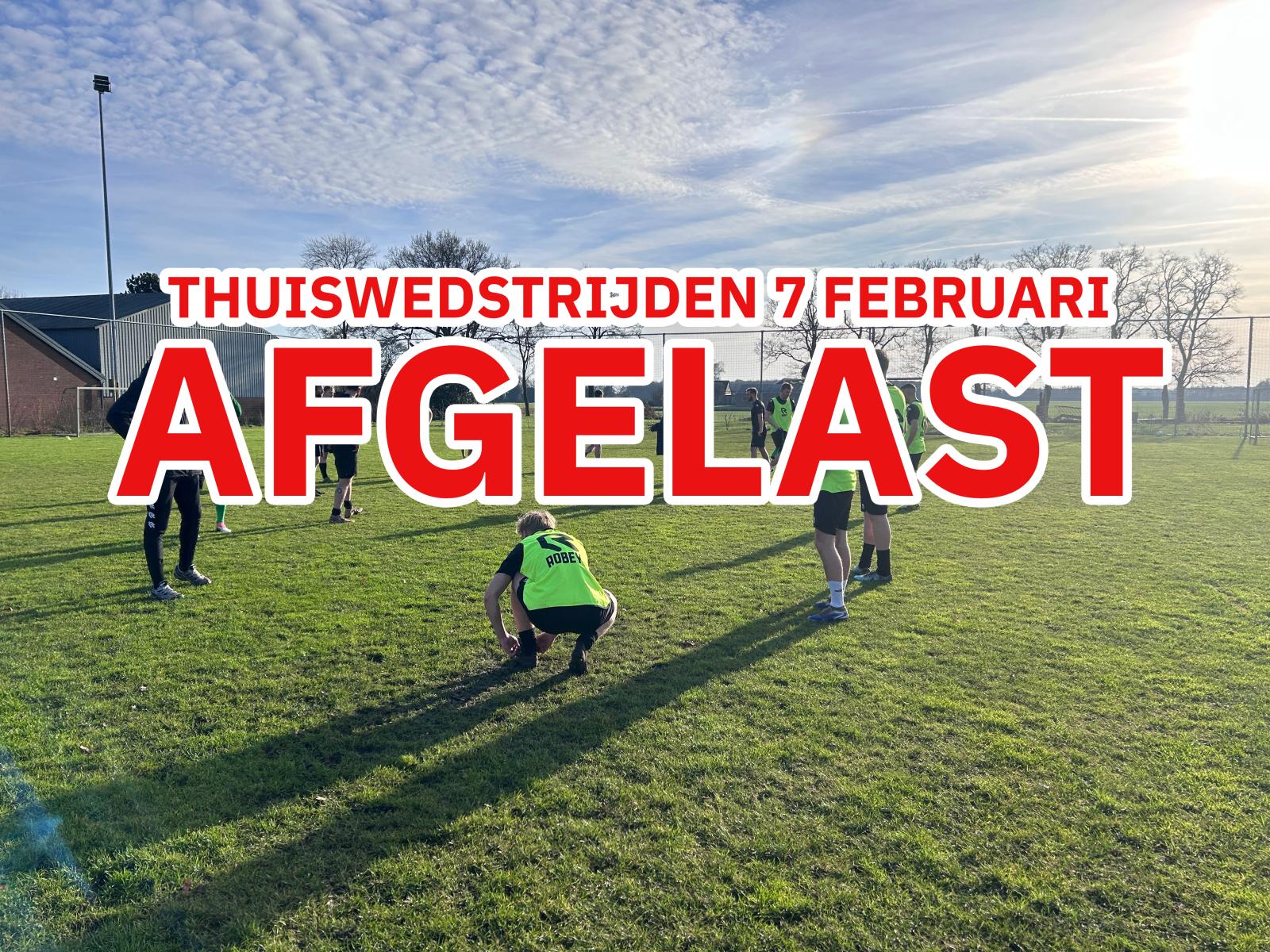 Thuiswedstrijden komend weekend afgelast