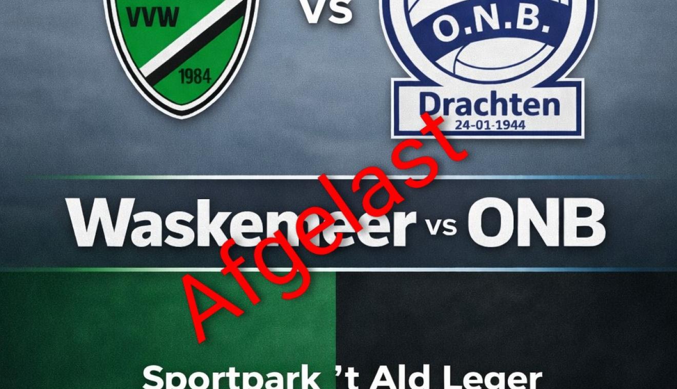 Geen wedstrijden op Sportpark t Ald Leger