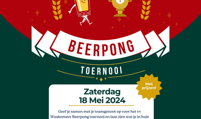 Beerpong toernooi zaterdag 18 mei