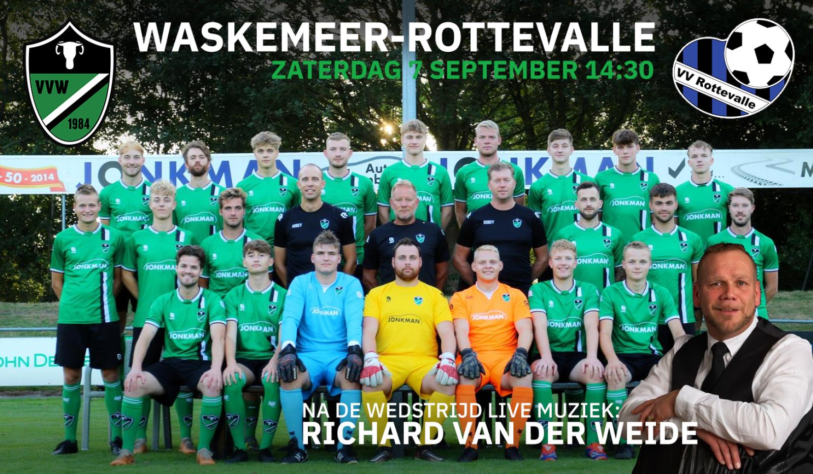 Bekervoetbal: Waskemeer - Rottevalle met na afloop live muziek